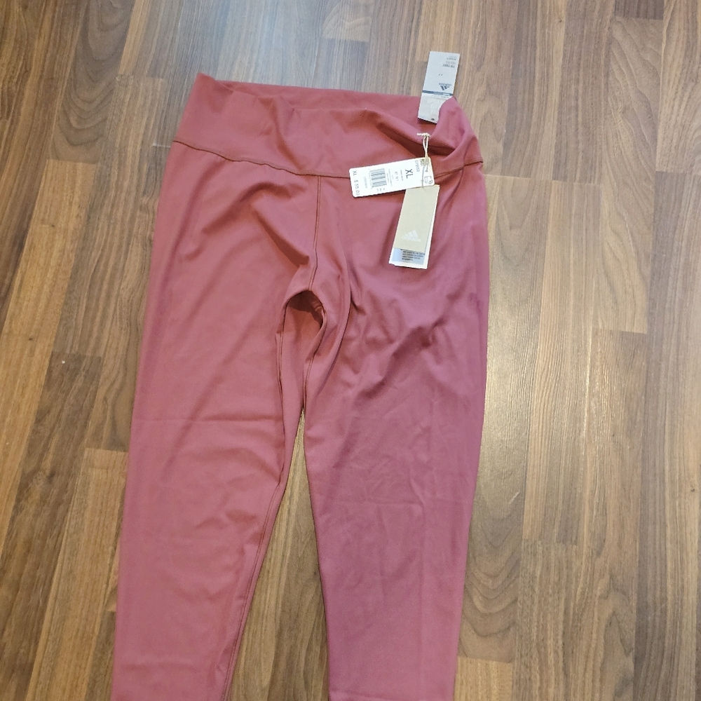 adidas Women's Rose Pink High-Waist Leggings - Picture 9 of 10